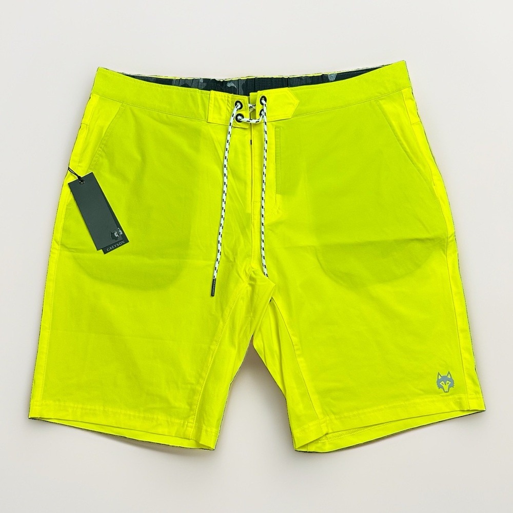 GREYSON Men Blaze Indian Wells Swim Shorts Trunks 36 Yellow MFA23T01 NWT